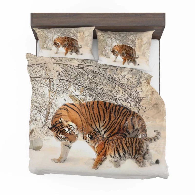 Tiger Cub Innocence in Snowy Bliss Bedding Set 1