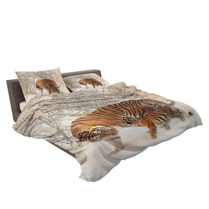 Tiger Cub Innocence in Snowy Bliss Bedding Set 2