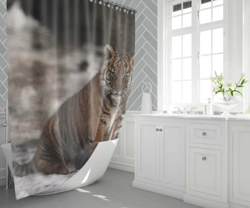 Tiger Fierce Aura Enigmatic Majesty Shower Curtain 1