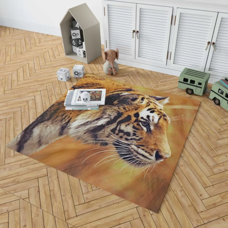 Tiger Fierce Gaze Dominant Predator Rug 1