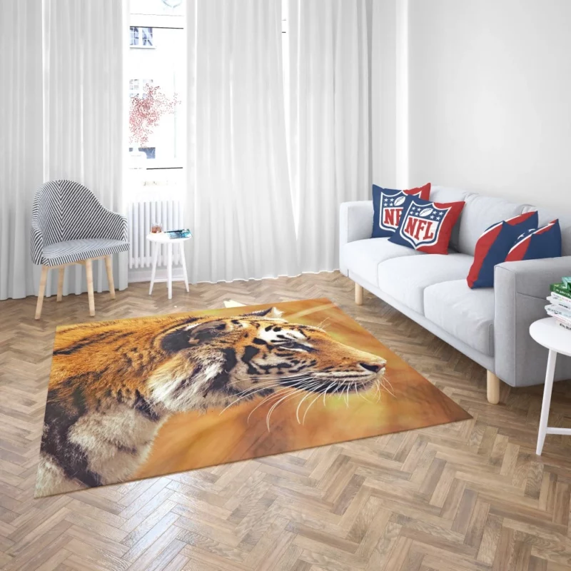 Tiger Fierce Gaze Dominant Predator Rug 2