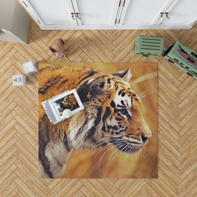 Tiger Fierce Gaze Dominant Predator Rug