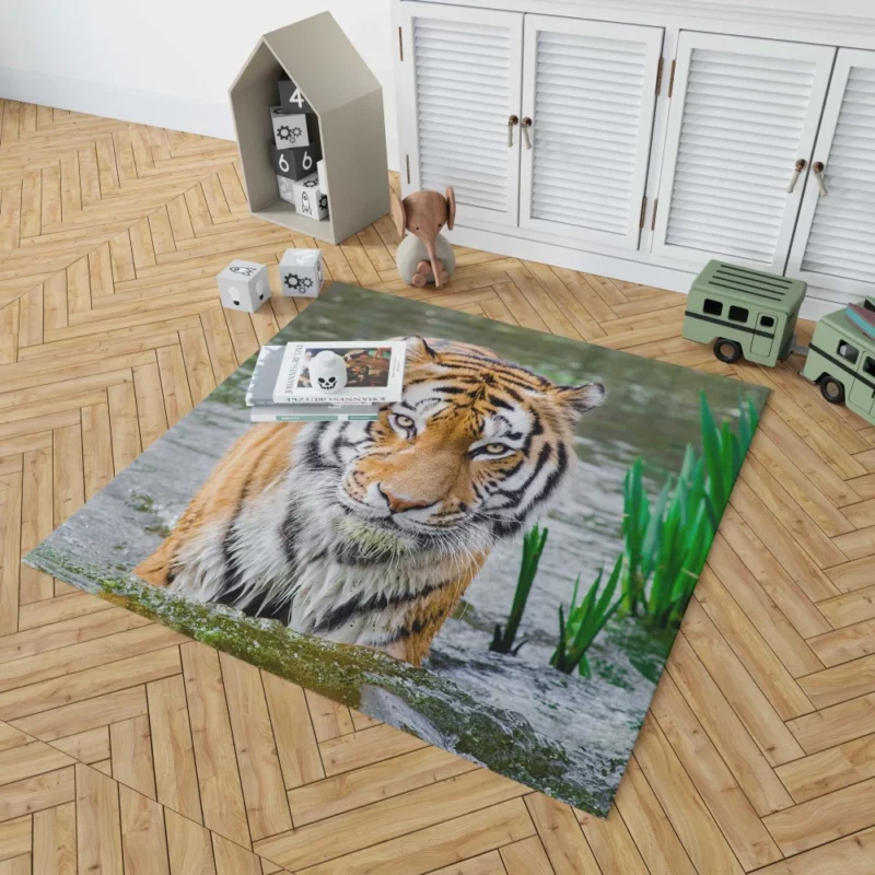 Tiger Fierce Gaze Majestic Wildness Rug 1