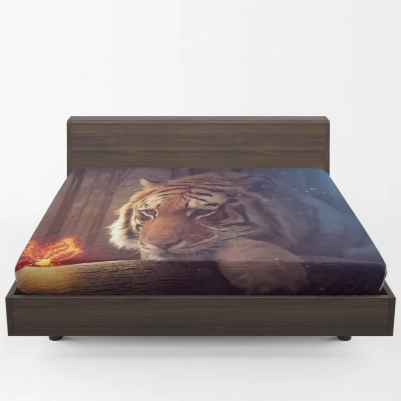 Tiger Fierce Gaze Untamed Majesty Fitted Sheet