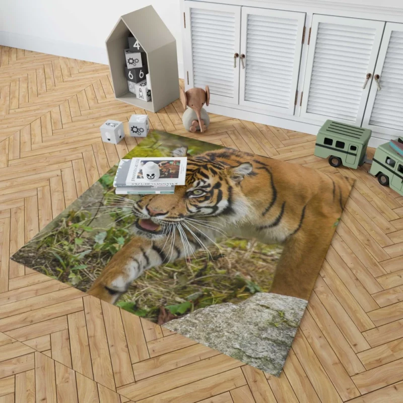 Tiger Fierce Gaze Wild Beauty Rug 1