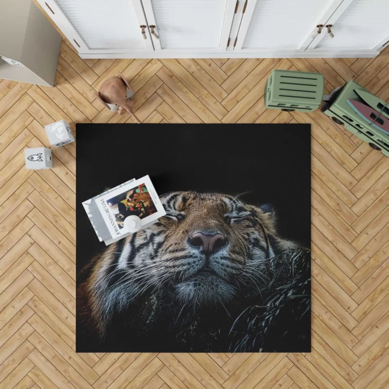 Tiger Fierce Stance Wilderness Dominance Rug