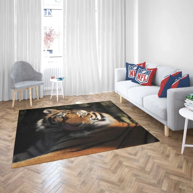 Tiger Fierce Stare Wilderness Intrigue Rug 2