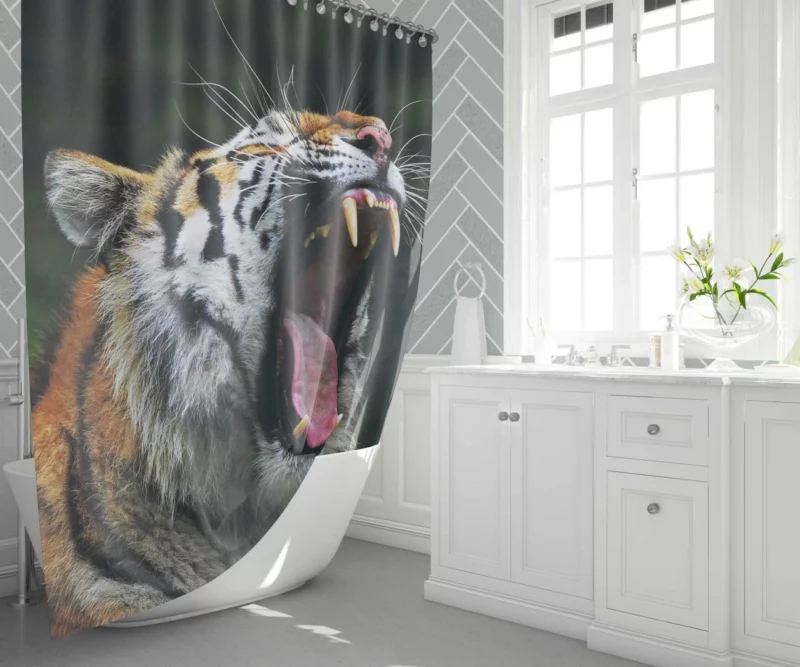 Tiger Grace Stripes of Elegance Shower Curtain 1