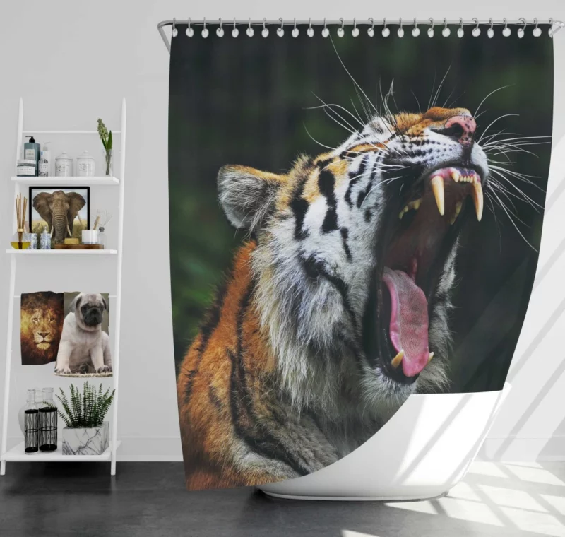 Tiger Grace Stripes of Elegance Shower Curtain