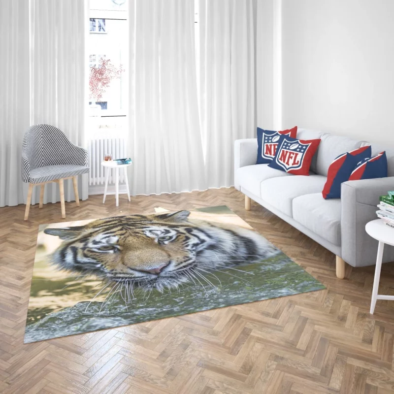 Tiger Intense Muzzle Wilderness Gaze Rug 2