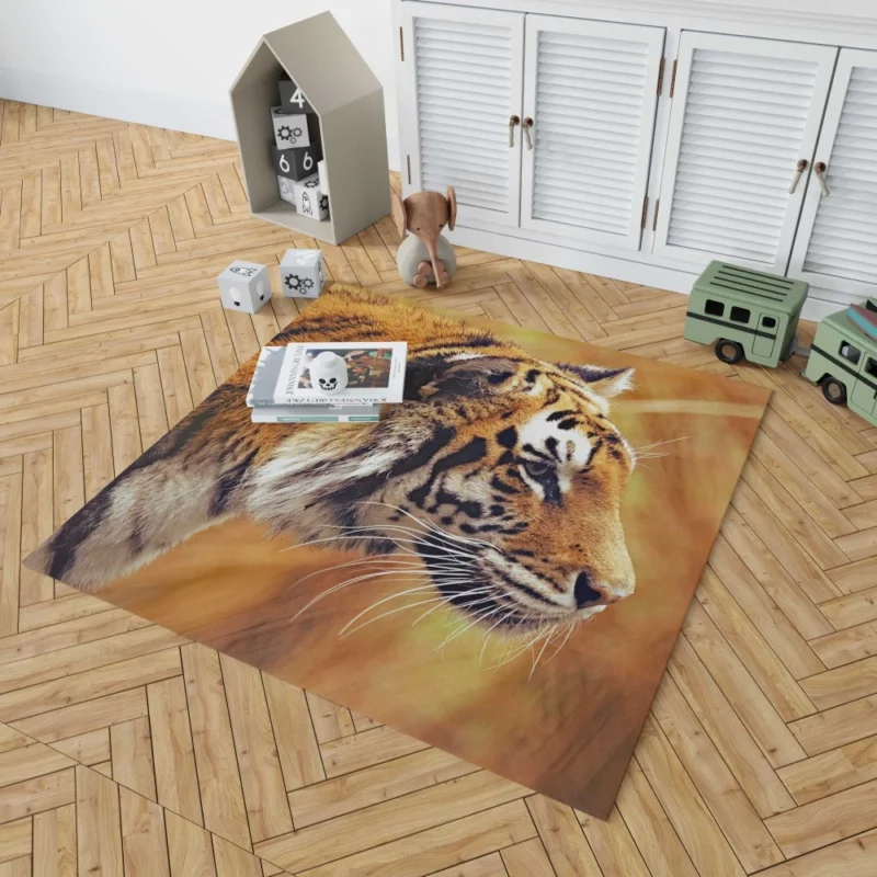 Tiger Intense Stare Wild Intrigue Rug 1