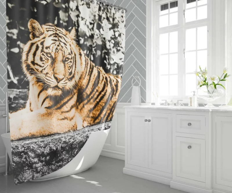 Tiger Laid-Back Majesty Shower Curtain 1