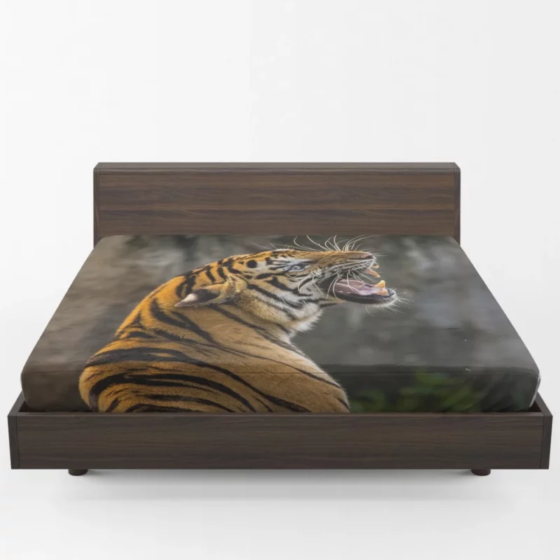 Tiger Majestic Presence Fierce Aura Fitted Sheet