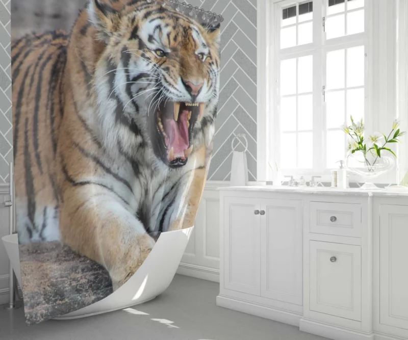 Tiger Mighty Roar Wild Majesty Shower Curtain 1