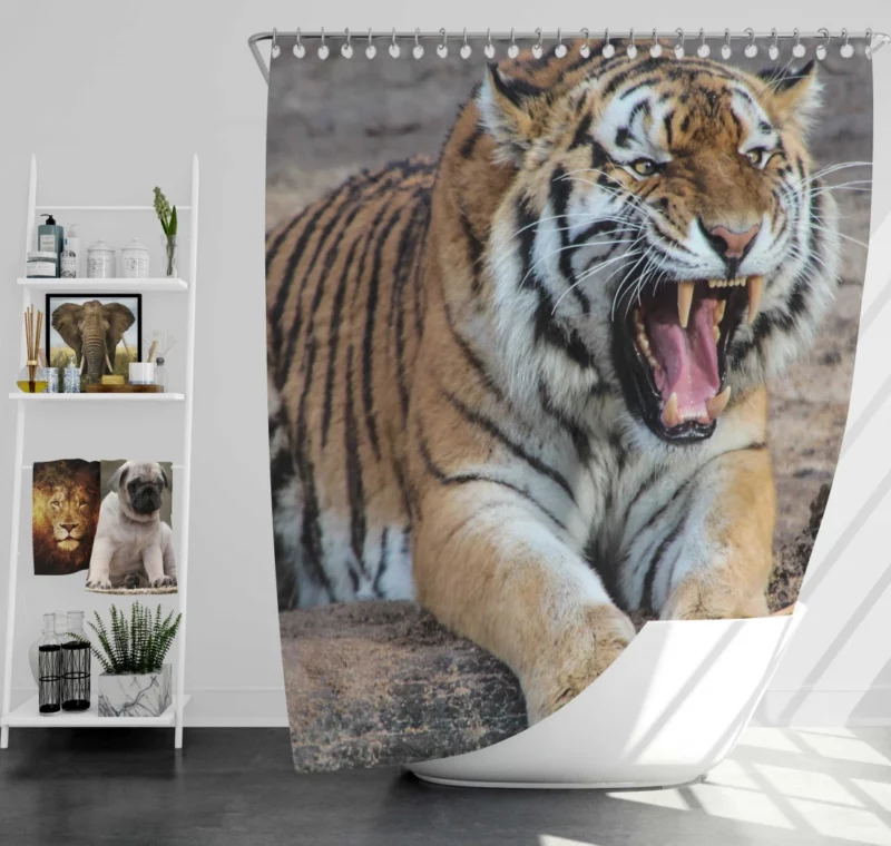 Tiger Mighty Roar Wild Majesty Shower Curtain