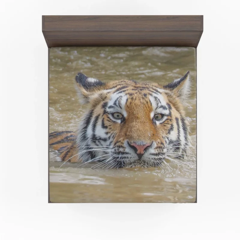 Tiger Reflective Stare Enigmatic Wonder Fitted Sheet 1