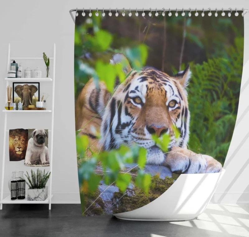 Tiger Serene Rest Wilderness Majesty Shower Curtain