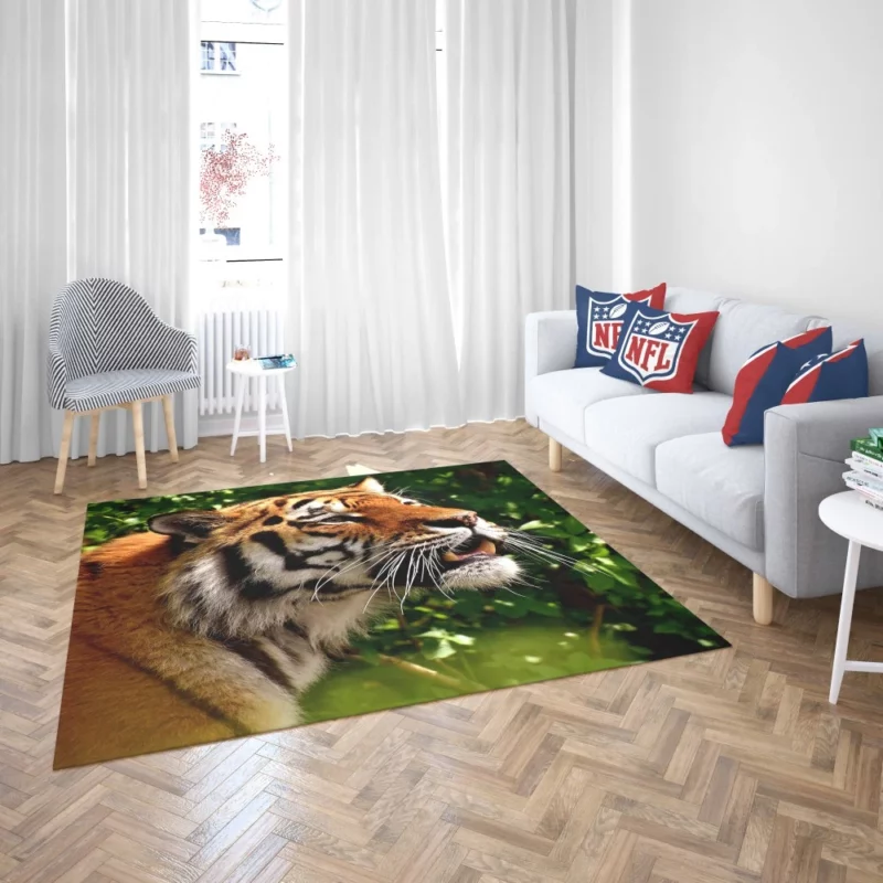 Tiger Stare Amidst Wilderness Rug 2