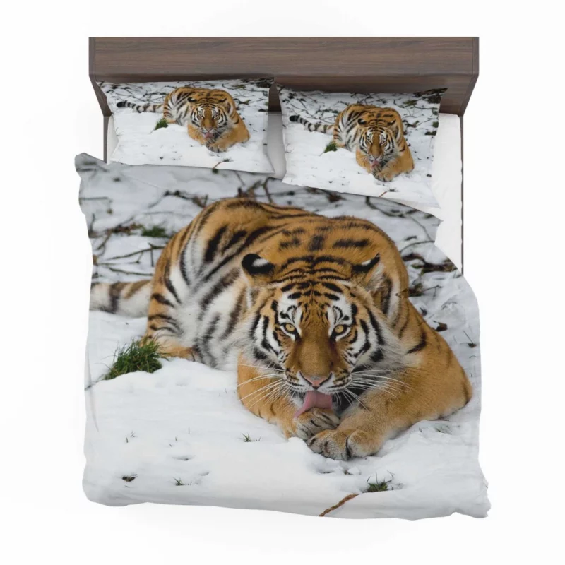 Tiger in Snowy Serenity Winter Warrior Bedding Set 1