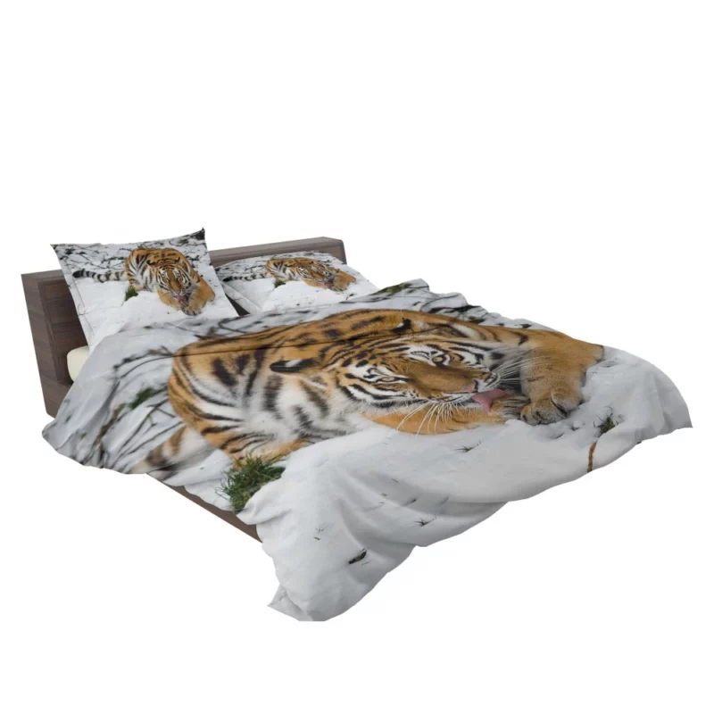 Tiger in Snowy Serenity Winter Warrior Bedding Set 2