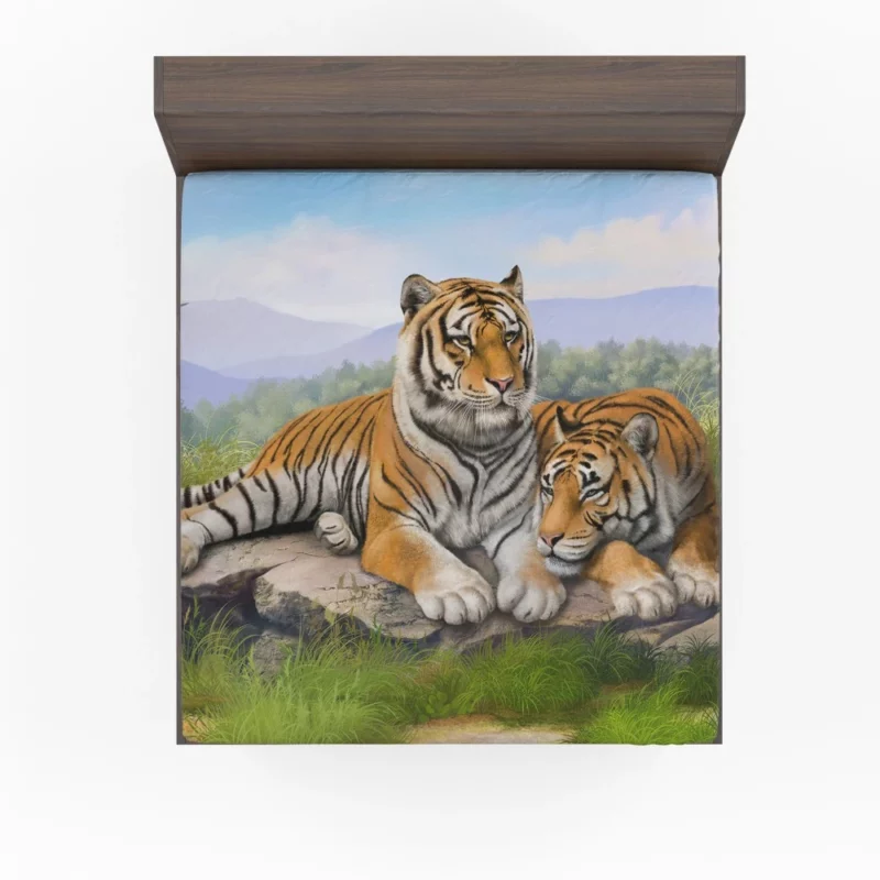 Tigers Fierce Gaze Wilderness Majesty Fitted Sheet 1