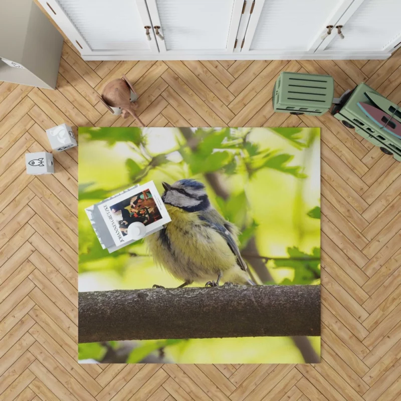 Titmouse Delicate Pose Branch Dweller Rug