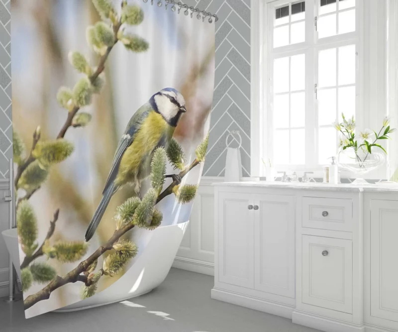 Titmouse Delicate Presence Aerial Beauty Shower Curtain 1