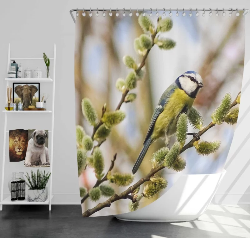 Titmouse Delicate Presence Aerial Beauty Shower Curtain