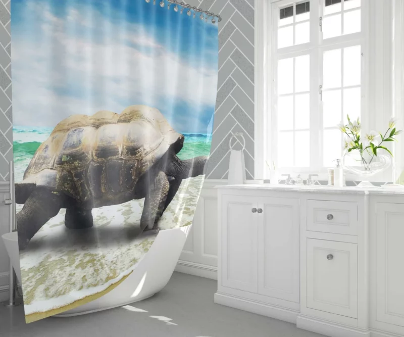 Tortoise Wisdom Steady Journey Shower Curtain 1