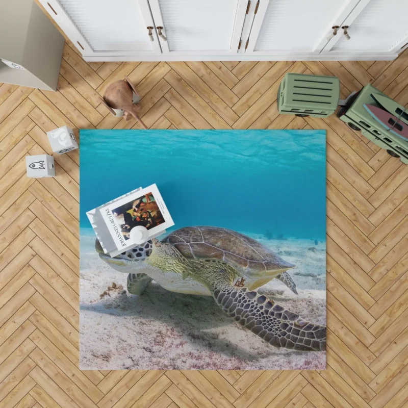 Turtle Underwater Adventure Sandy Realm Rug