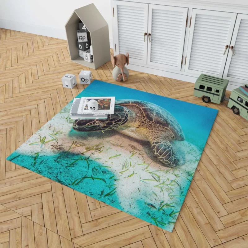 Turtle Underwater Adventure Serene Life Rug 1