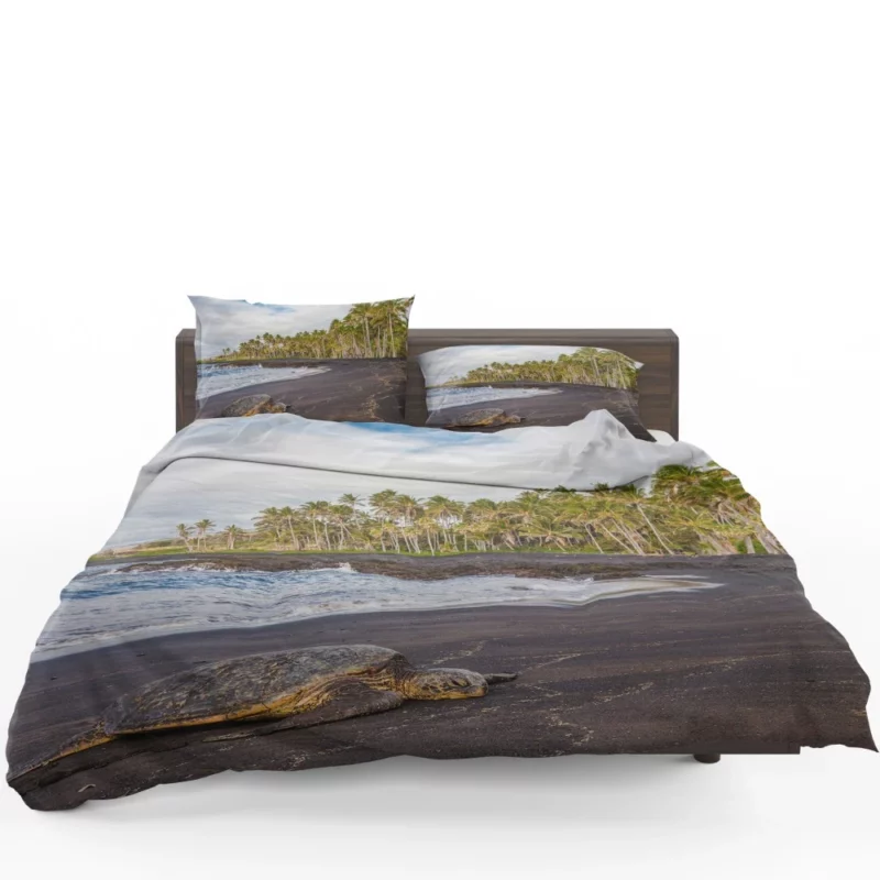 Turtle on Sandy Beach Coastal Beauty Bedding Set