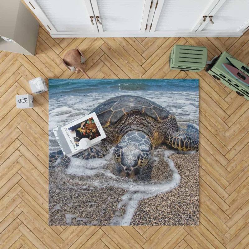 Turtle on the Beach Aquatic Delight Rug