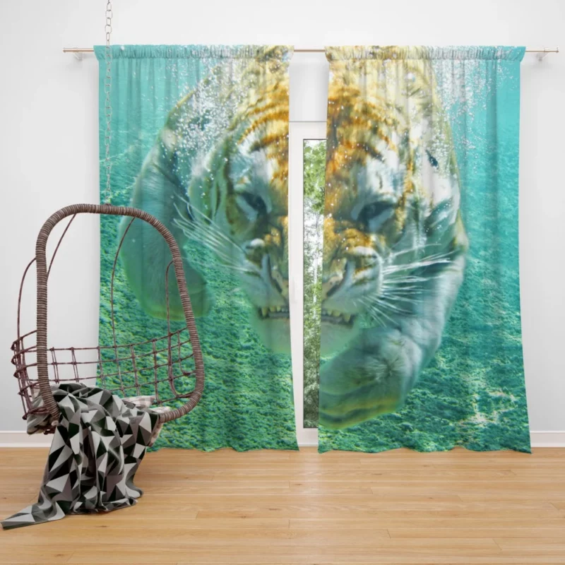 Underwater Tiger Majestic Swim Curtain