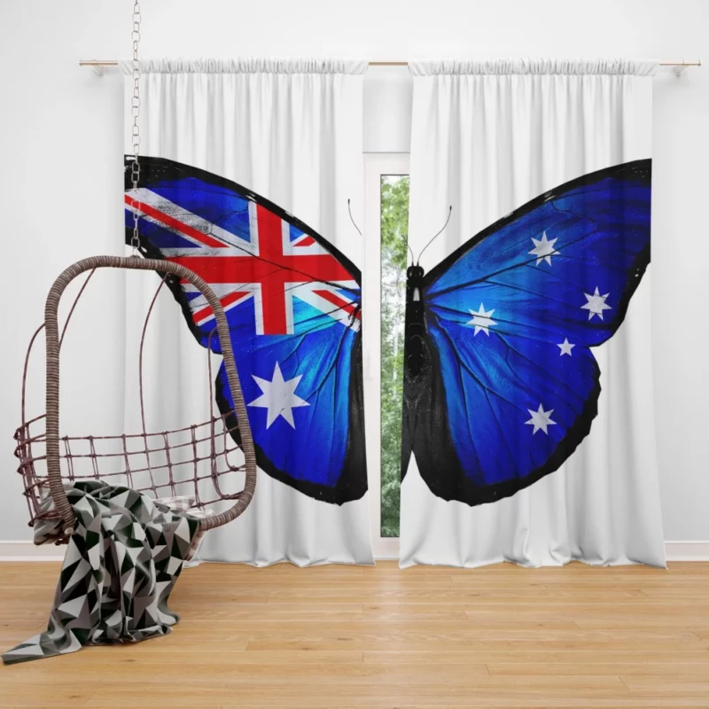 Union Jack Butterfly British Beauty Unleashed Curtain