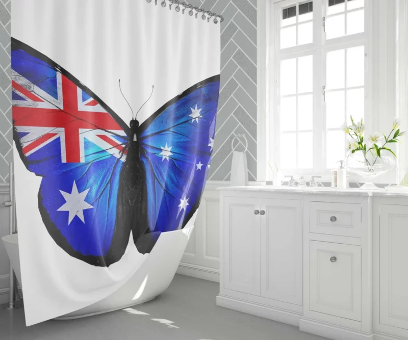 Union Jack Butterfly British Beauty Unleashed Shower Curtain 1