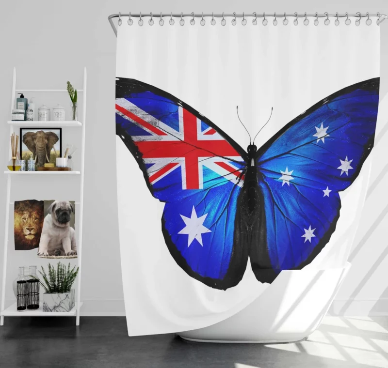 Union Jack Butterfly British Beauty Unleashed Shower Curtain