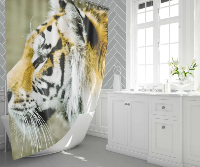 Untamed Gaze Tiger Fierce Stare Shower Curtain 1