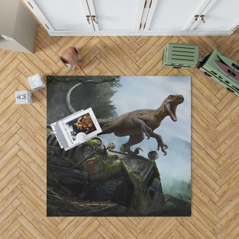 Velociraptor Mesmerizing Gaze Rug