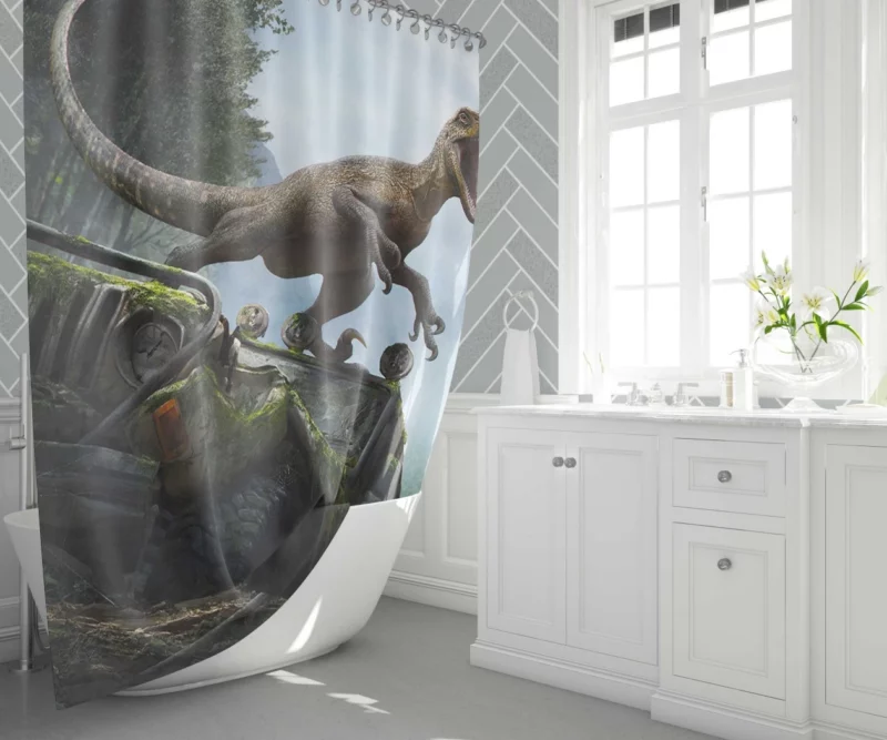 Velociraptor Mesmerizing Gaze Shower Curtain 1