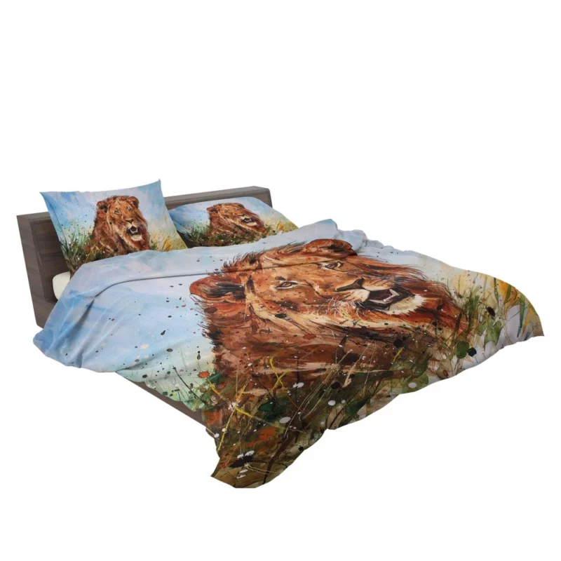 Watercolor Lion Majestic Artistry Bedding Set 2