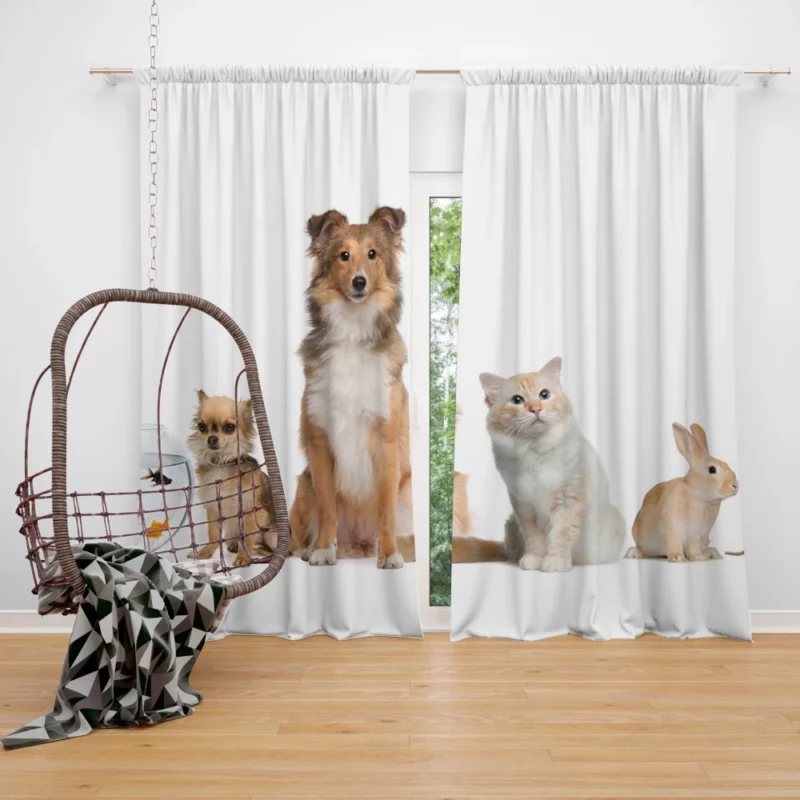 Whimsical Pets Ensemble Furry Bonds Curtain