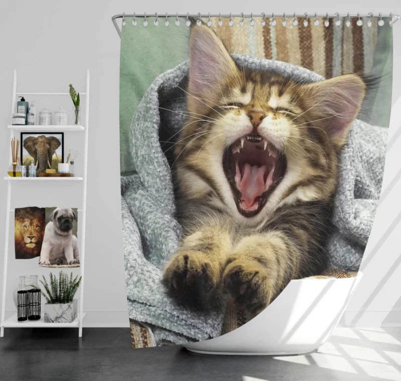 Whisker Charm Curious Cat Playfulness Shower Curtain