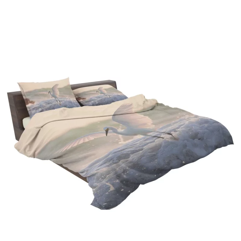 White American Egret Waterside Elegance Bedding Set 2