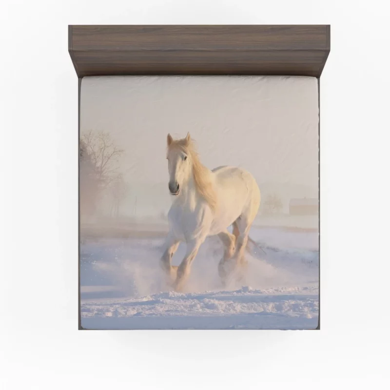 White Horse Winter Gallop Fitted Sheet 1