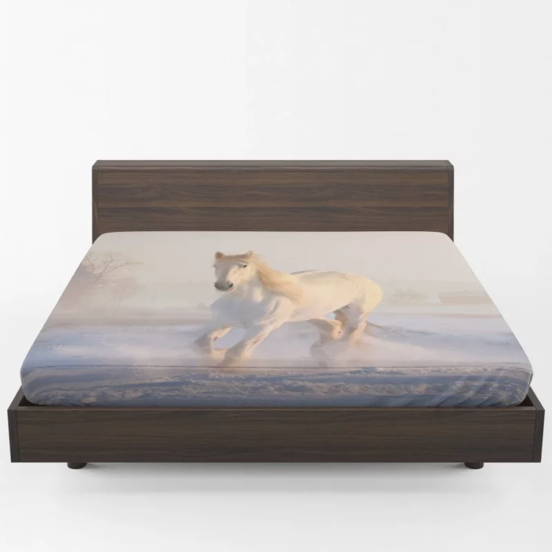 White Horse Winter Gallop Fitted Sheet