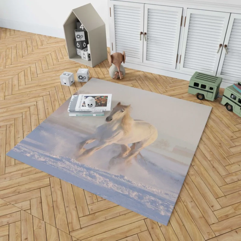 White Horse Winter Gallop Rug 1