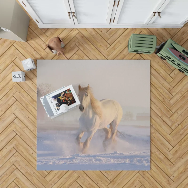 White Horse Winter Gallop Rug