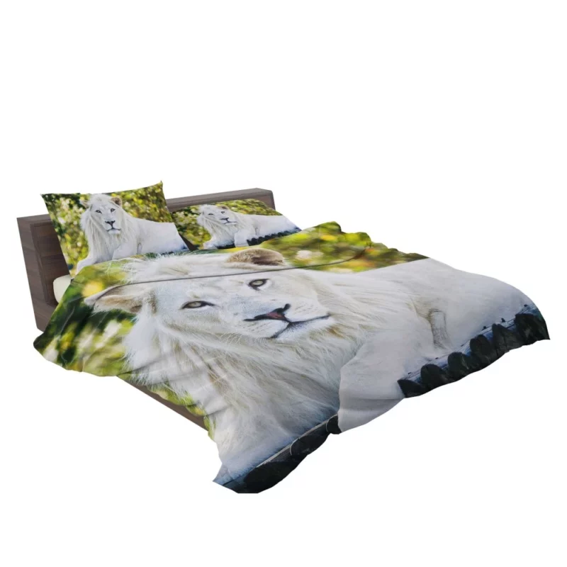 White Lion Majestic Gaze Ethereal Aura Bedding Set 2