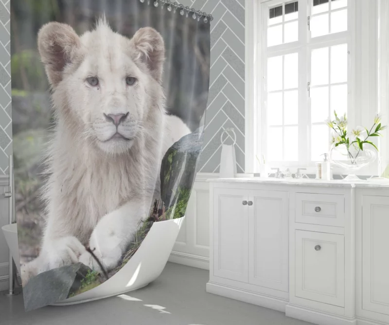 White Lion Majesty Regal Beauty Shower Curtain 1